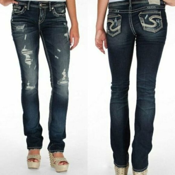 Silver Jeans Denim - Silver Jeans Aiko Baby Boot Distressed Denim 18